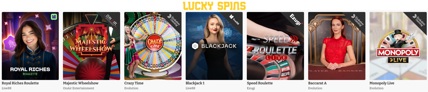 luckyspins norge live